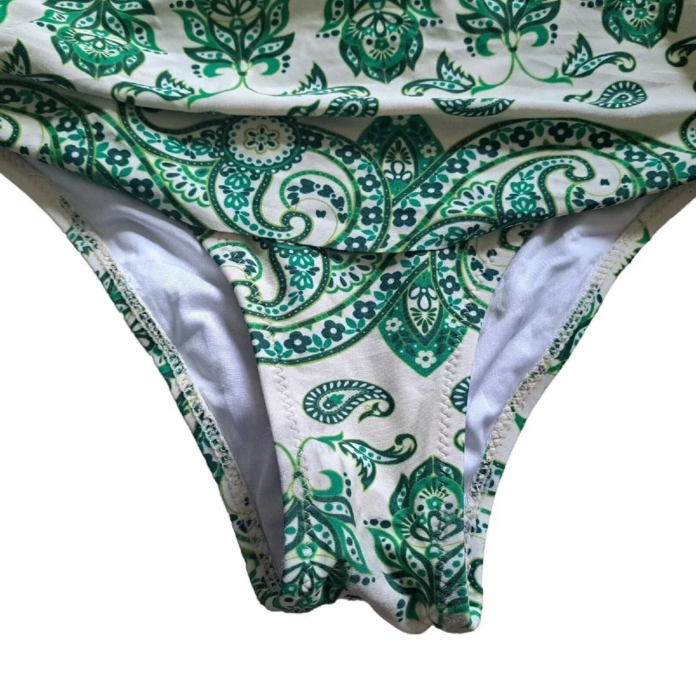 Cupshe Green Paisley Print Bikini Bottom - Picture 1 of 3